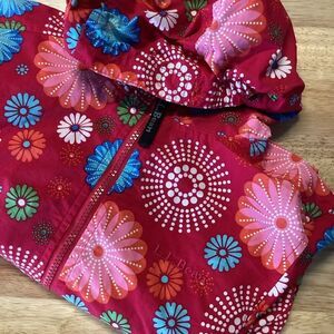 EUC Girls L.L. Bean Floral Full Zip Hooded‎ Jacket